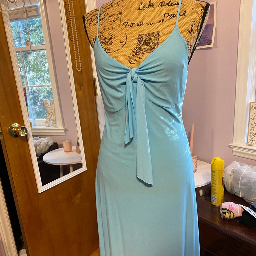 Spaghetti strap baby blue dress
